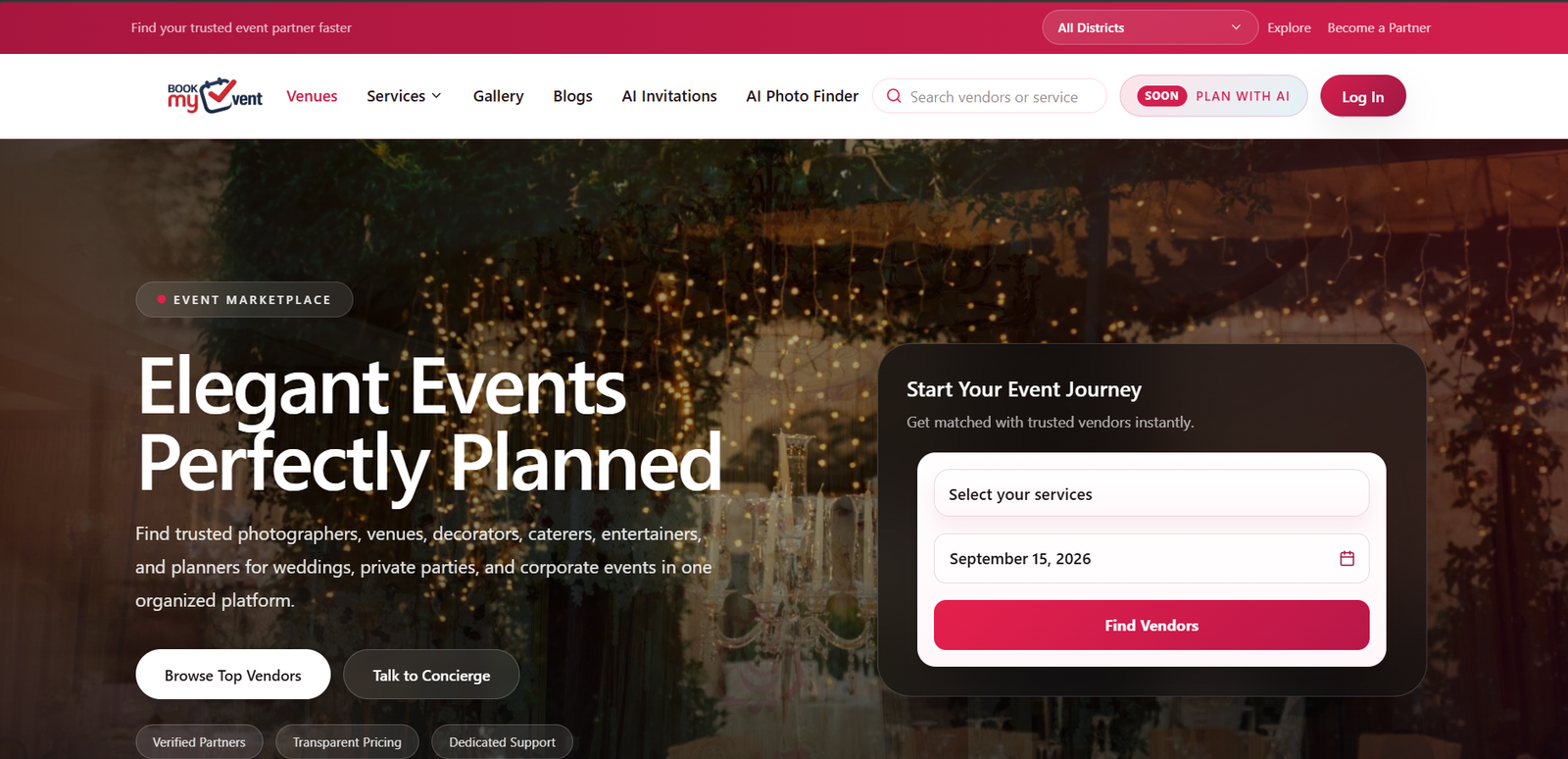 BookMyEvent laptop preview